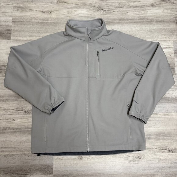 Columbia Omni Shield Jacket Mens XL Gray Ascender II Softshell Fleece Lined Zip - Picture 4 of 10